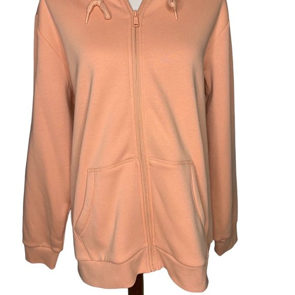 MagcoMsen Fleece Hooded Jacket Size XL Apricot Front Zip 2 Pockets Heavyweight - Picture 5 of 10